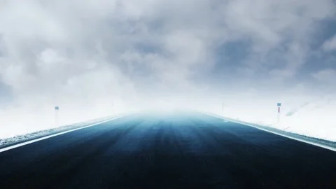 Empty asphalt road and abstract cloudy light Stock Footage 141337490