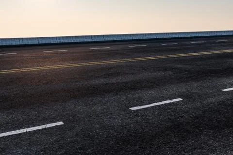 The empty Asphalt road and daylight sky and sunshine. Stock Illustration