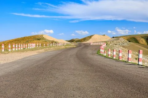Empty asphalt road and mountain natural landscape. Stock Photos