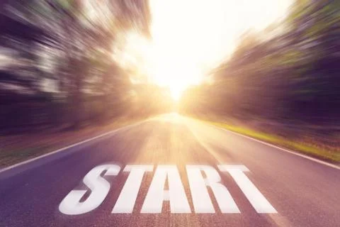 Empty asphalt road and sunset Stock Photos