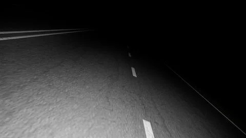 Empty asphalt road disappearing into dark night Stock Illustration