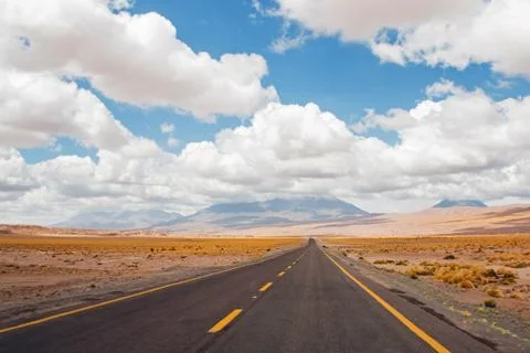 Empty asphalt road going straight Stock Photos