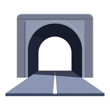 Empty asphalt road going through tunnel in mountain Stock Illustration