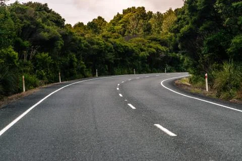Empty asphalt road turn Stock Photos