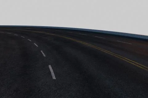The empty asphalt road with white background, 3d rendering. 스톡 일러스트