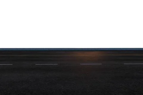 The empty asphalt road with white background, 3d rendering. 스톡 일러스트