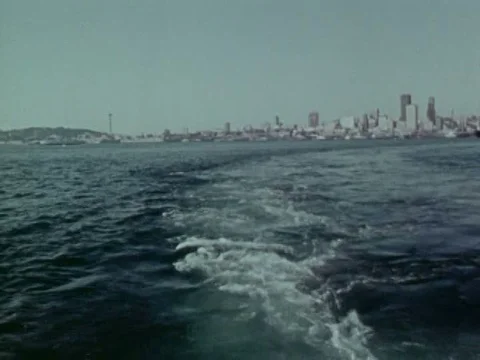 An empty assembly yard in Seattle-Tacoma harbor in the 1970s. Stock Footage 75293501