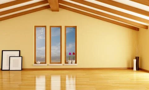 Empty attic Stock Illustration