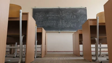 Empty auditorium, classroom, lecture hall. Slider shoot Stock Footage 91899426