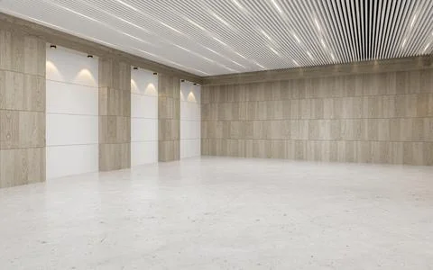 Empty auditorium room interior with screen 3D rendering Stock Illustration