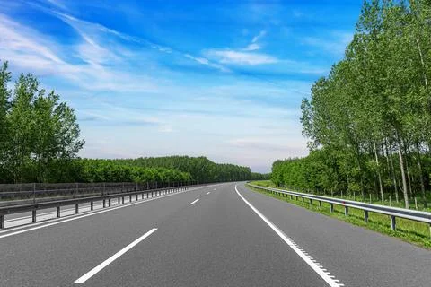 Empty automobile expressway. Stock Photos