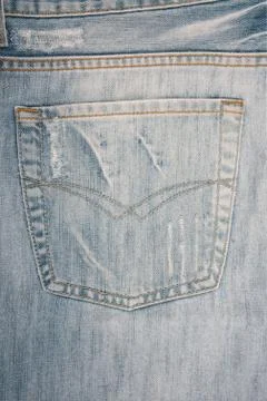 Empty back pocket of jeans Stock Photos