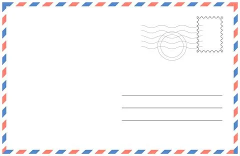 Empty back of a postcard with postage stamps イラスト素材