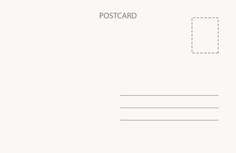 Empty back of a postcard with postage stamps Illustrazione stock