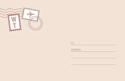 Empty back of a postcard with postage stamps イラスト素材