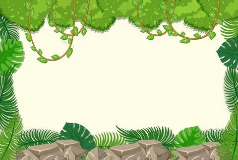 Empty background with jungle tree elements Stock Illustration