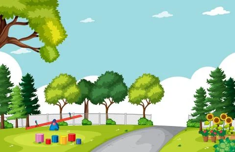 Empty background nature park scenery イラスト素材