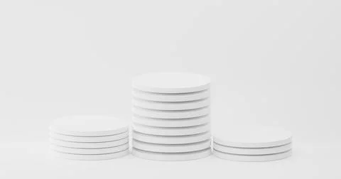 Empty background of a shelf for products. Empty podium or pedestal on a white Stock Illustration