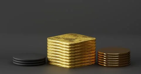 Empty background of a shelf for products. Empty podium or pedestal on dark gr Stock Illustration