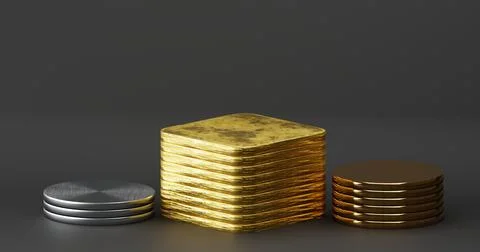 Empty background of a shelf for products. Empty podium or pedestal on dark gr Stock Illustration