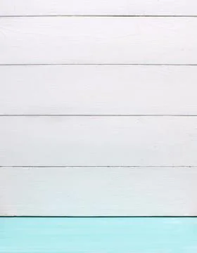 Empty background wood wall and turquoise, blue floor. White wooden wall Stock Photos