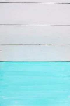 Empty background wood wall and turquoise, blue floor. White wooden wall Stock Photos