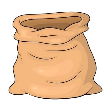 Empty bag open for gold or money. brown Burlap sack vector Illustration isola Stock Illustration