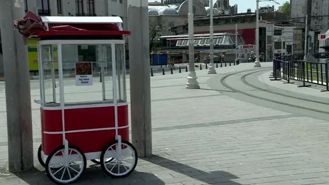 Empty bagel cart Video stock 147022140