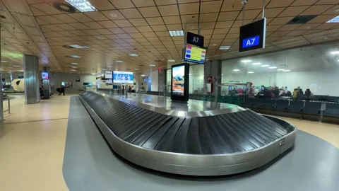 Empty Baggage Carousel at Santa Cruz de Tenerife Airport Stock Footage 330887425