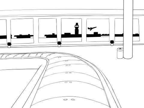 Empty Baggage Claim Outline Stock Illustration