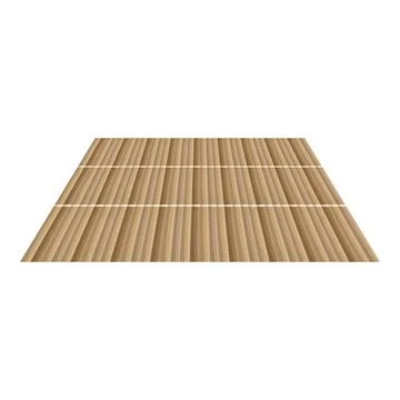 Empty bamboo mat on white background representing sushi concept Illustrazione stock