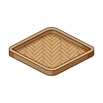 Empty bamboo patterned serving tray for kitchenware Stock Illustration