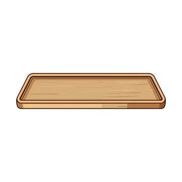 Empty bamboo plate serving food kitchenware concept Stock Illustration