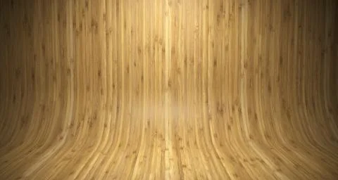 Empty Bamboo Studio Backdrop. 3D Rendering Stock Illustration