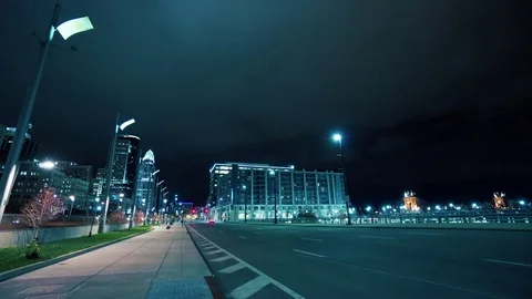The Empty Banks at Night Cincinnati, Ohio Video stock 81805511