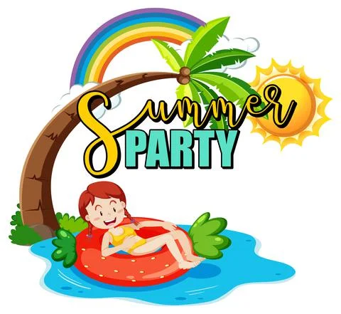 Empty banner board with summer beach elements 스톡 일러스트