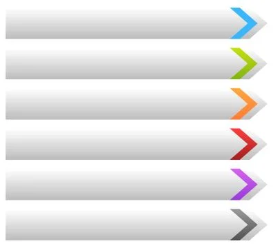Empty banner, button background with arrow shape in various colors. Stock Illustration