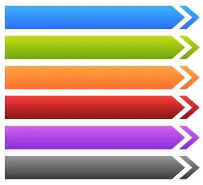Empty banner, button background with arrow shape in various colors. Stock Illustration