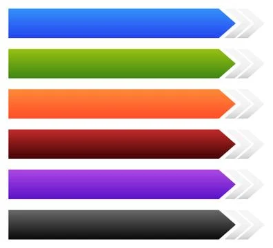 Empty banner, button background with arrow shape in various colors. 스톡 일러스트
