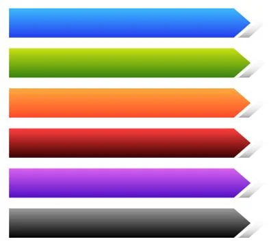 Empty banner, button background with arrow shape in various colors. Stock Illustration