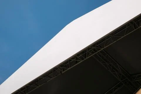 Empty banner with copy space on open-air stage Stock Photos
