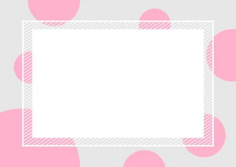 Empty banner frame polka dot pink colors rectangle background, banner frame p イラスト素材