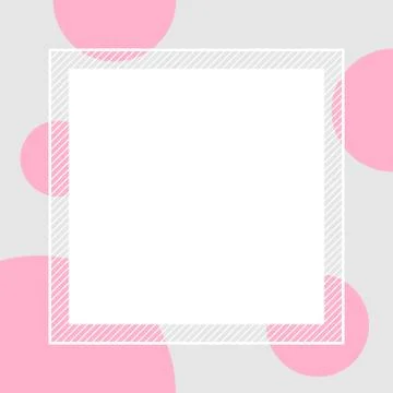 Empty banner frame polka dot pink colors square background, banner frame polk Illustrazione stock