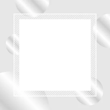 Empty banner frame polka dot silver colors for background, pastel banner fram 스톡 일러스트