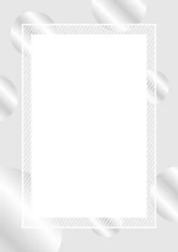 Empty banner frame polka dot silver colors for background, pastel banner fram Illustrazione stock