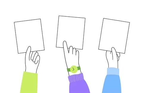 Empty banner in hand Stock Illustration