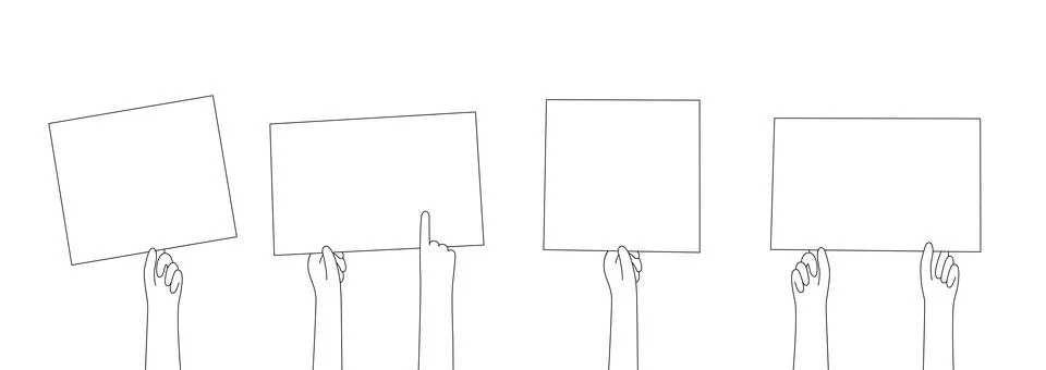 Empty banner in hand Stock Illustration