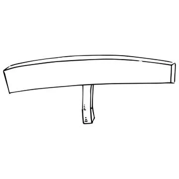 Empty banner. Long banner without text. Banner on a wooden handle. Vector ill Stock Illustration