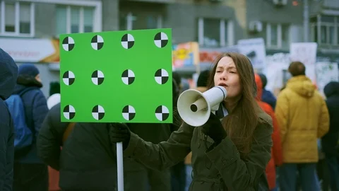 Empty banner tracking point Mock up. Motion marker blank poster. Mockup plackard Video stock 124755929