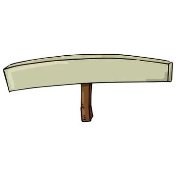 Empty banner. Transparency without text. Banner on a wooden hilt. Vector illu Stock Illustration